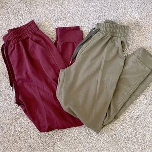 Green and Burgundy Joggers